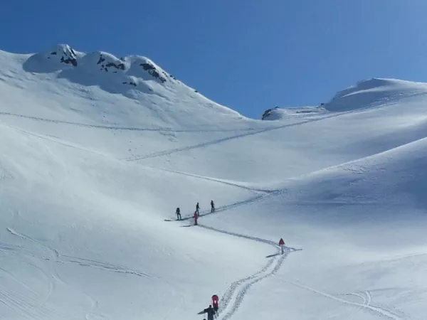 SKI TOURING IN FRONT OF MONT-BLANC